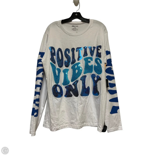 Top Long Sleeve Basic By Clothes Mentor In Blue & White, Size: 1x