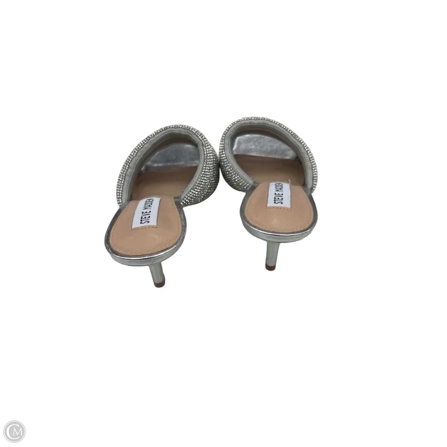 Sandals Heels Kitten By Steve Madden In Silver, Size: 6