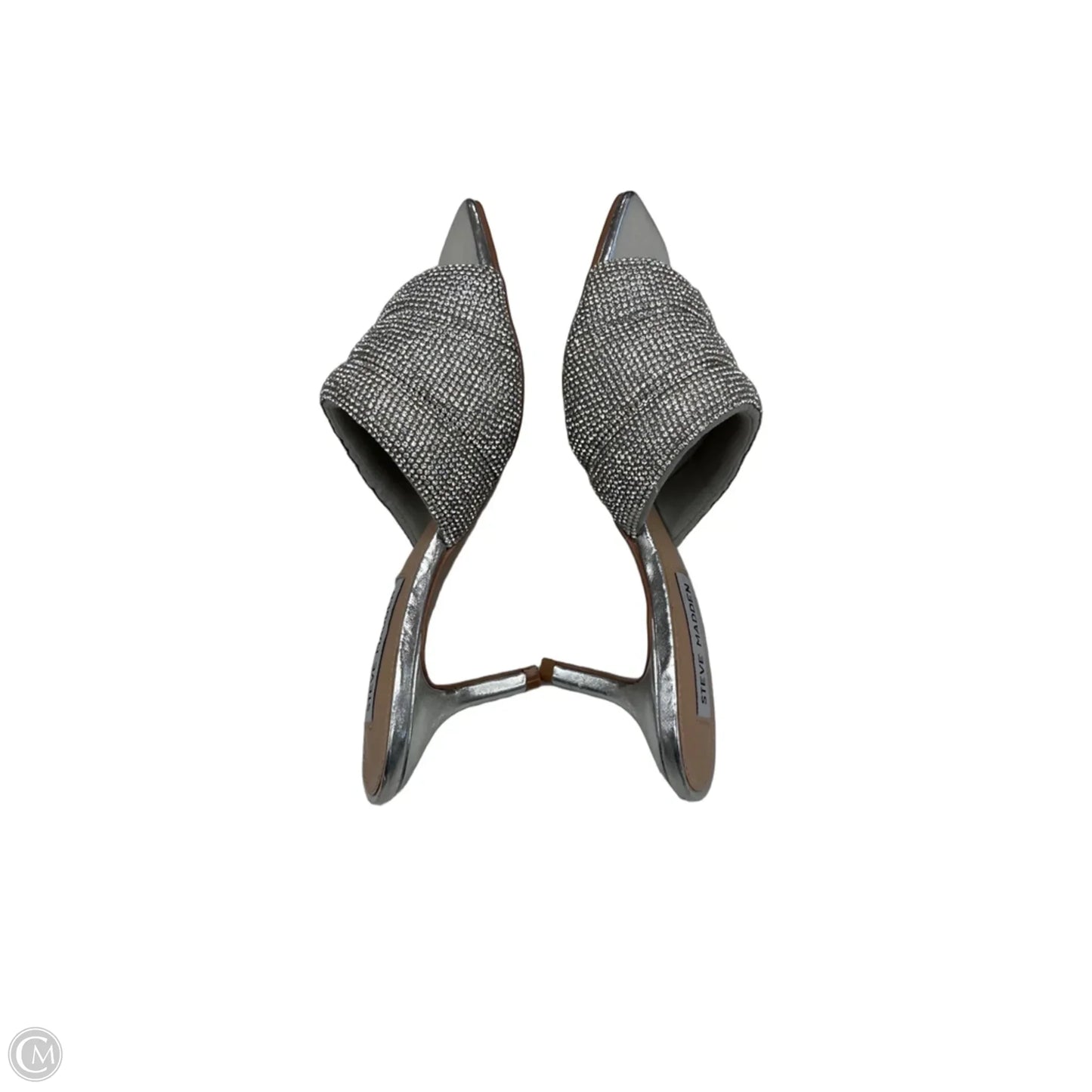 Sandals Heels Kitten By Steve Madden In Silver, Size: 6