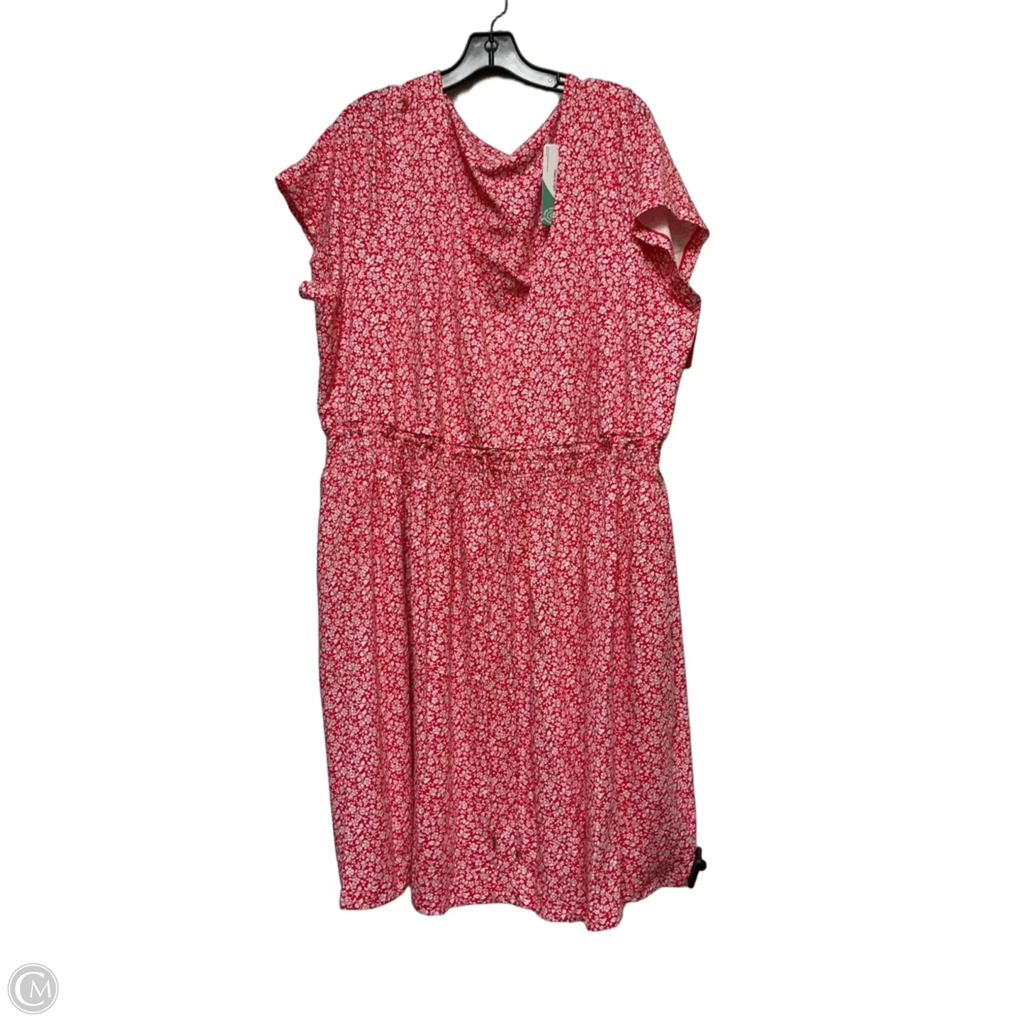 Dress Casual Midi By Lands End In Red & White, Size: 3x