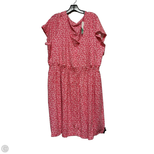 Dress Casual Midi By Lands End In Red & White, Size: 3x