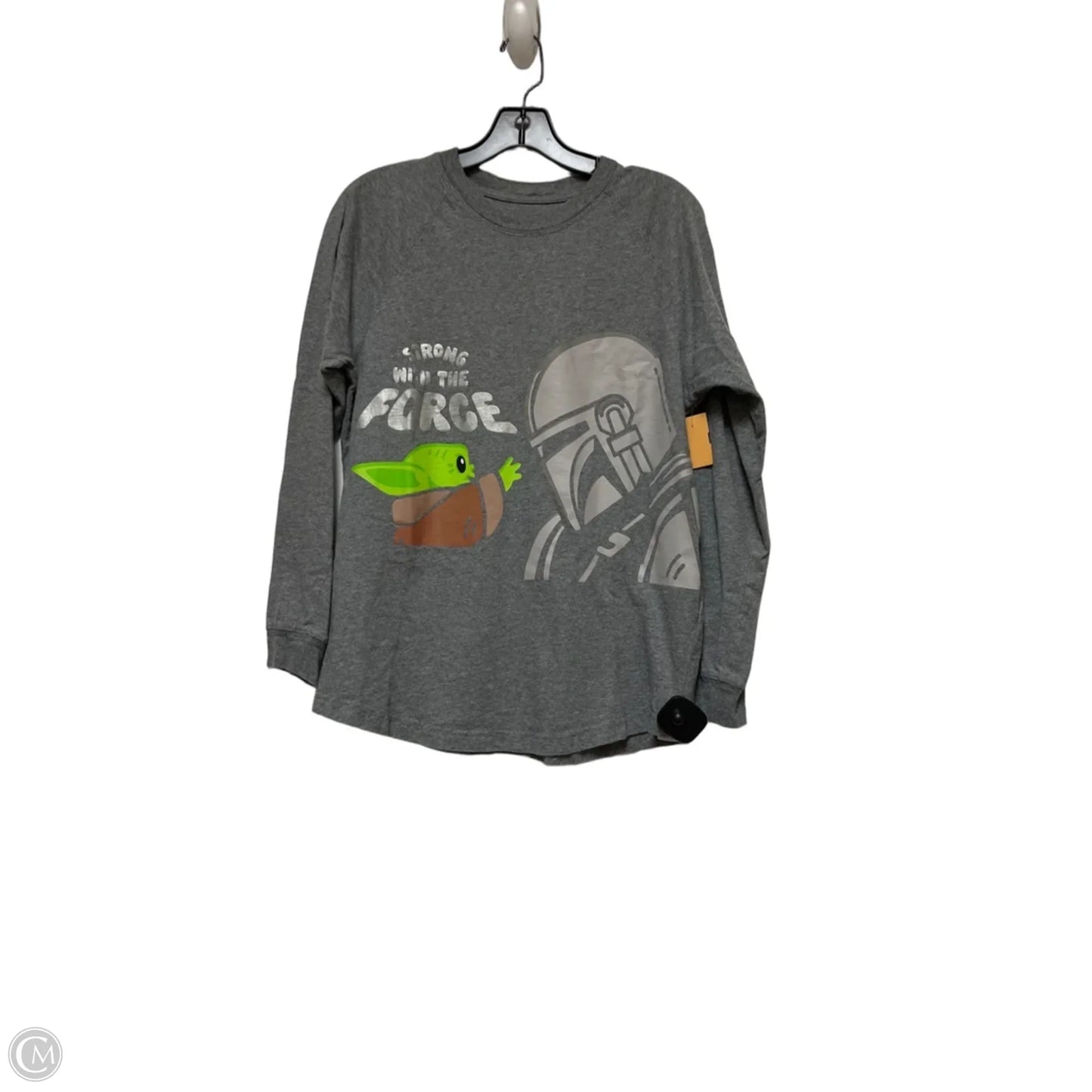 Top Long Sleeve Basic By Disney In Grey, Size: S