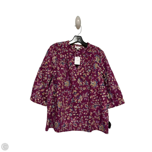 Top Short Sleeve By J. Jill In Floral Print, Size: M
