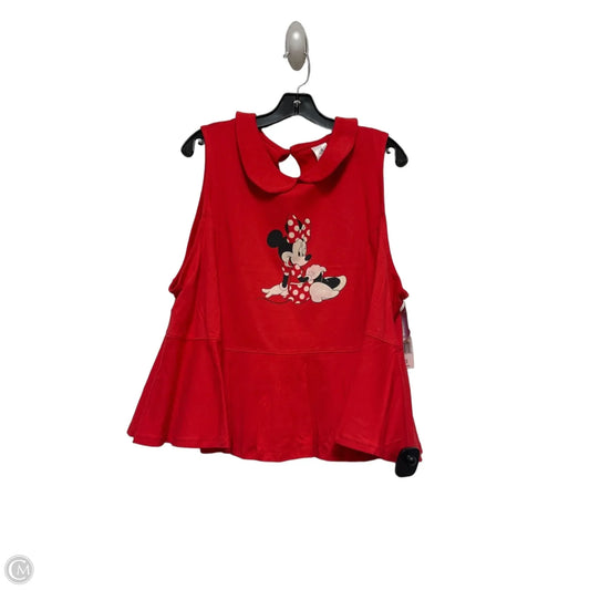 Top Sleeveless By Disney Store In Red, Size: 2x