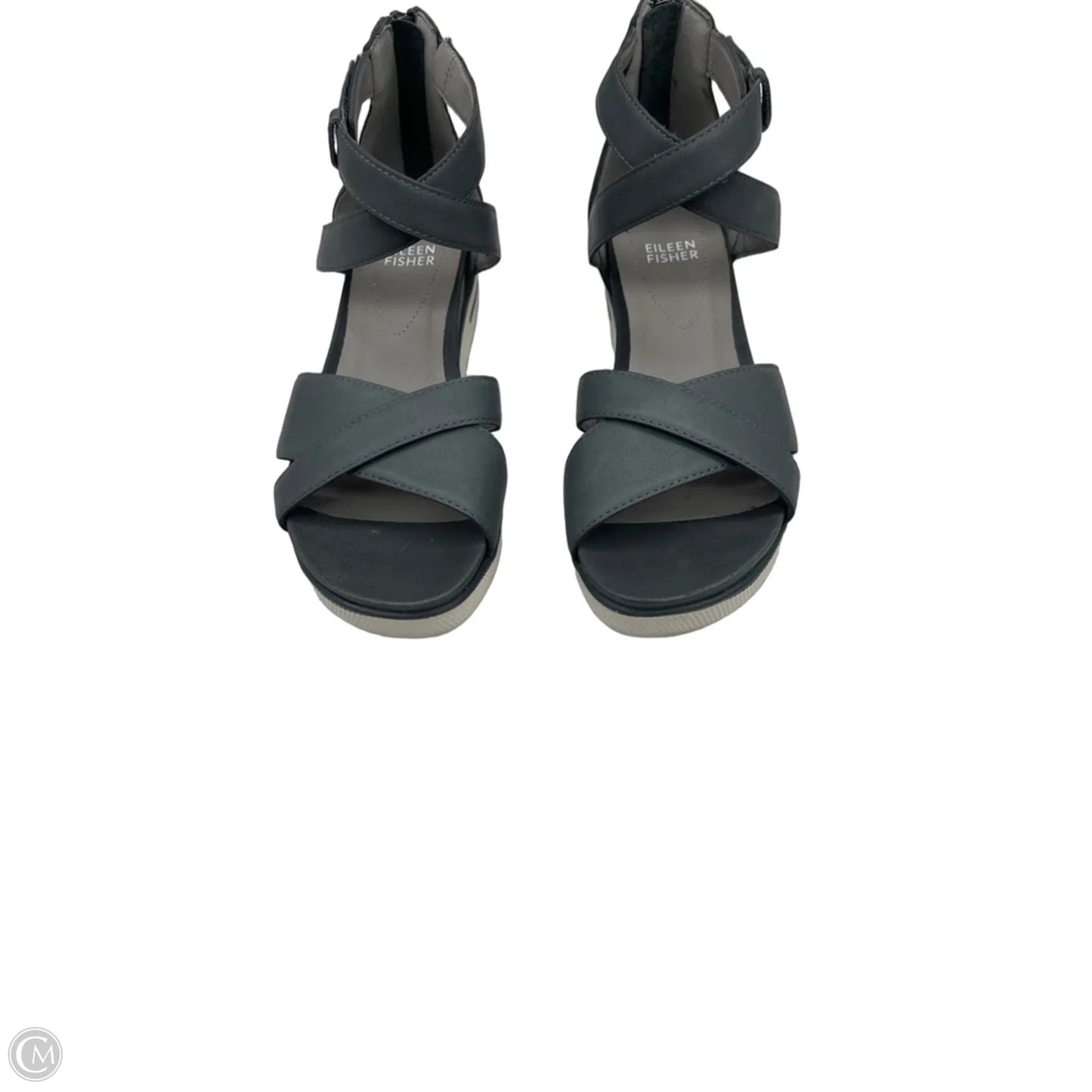 Sandals Flats By Eileen Fisher In Grey, Size: 7.5