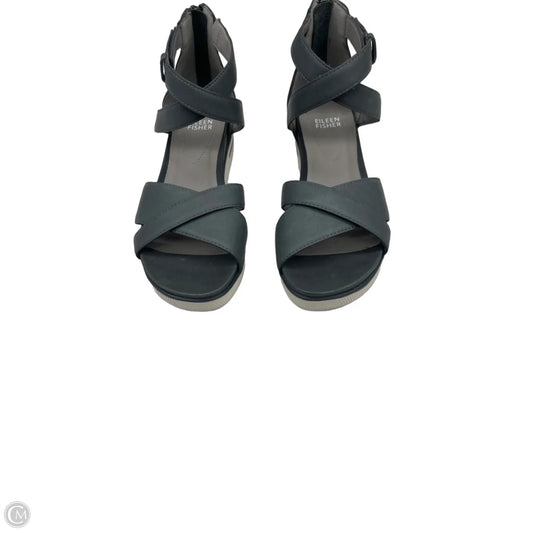 Sandals Flats By Eileen Fisher In Grey, Size: 7.5