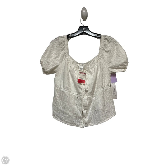 Top Short Sleeve By Kirious In White, Size: L