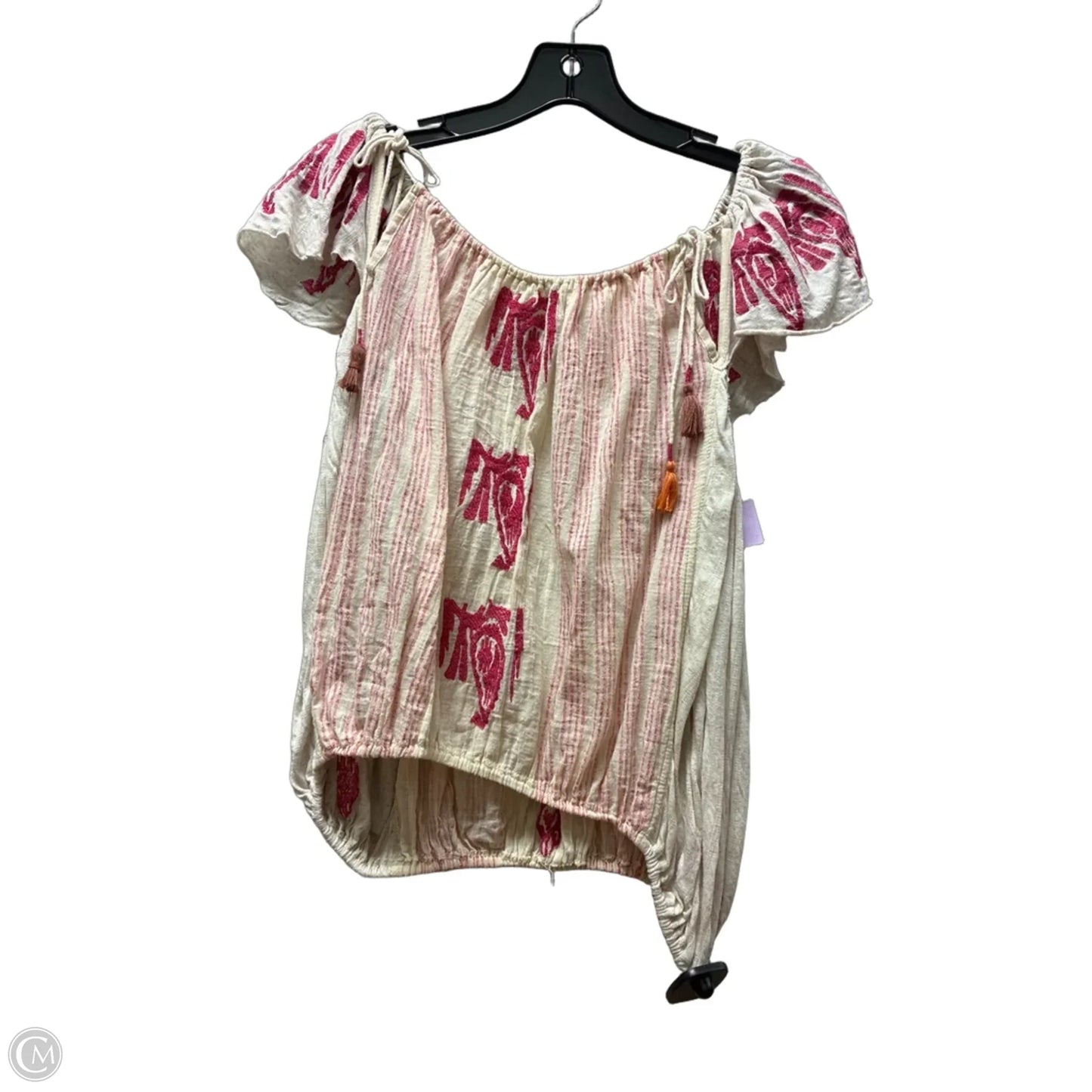 Top Short Sleeve By Free People In Pink & Tan, Size: Xs