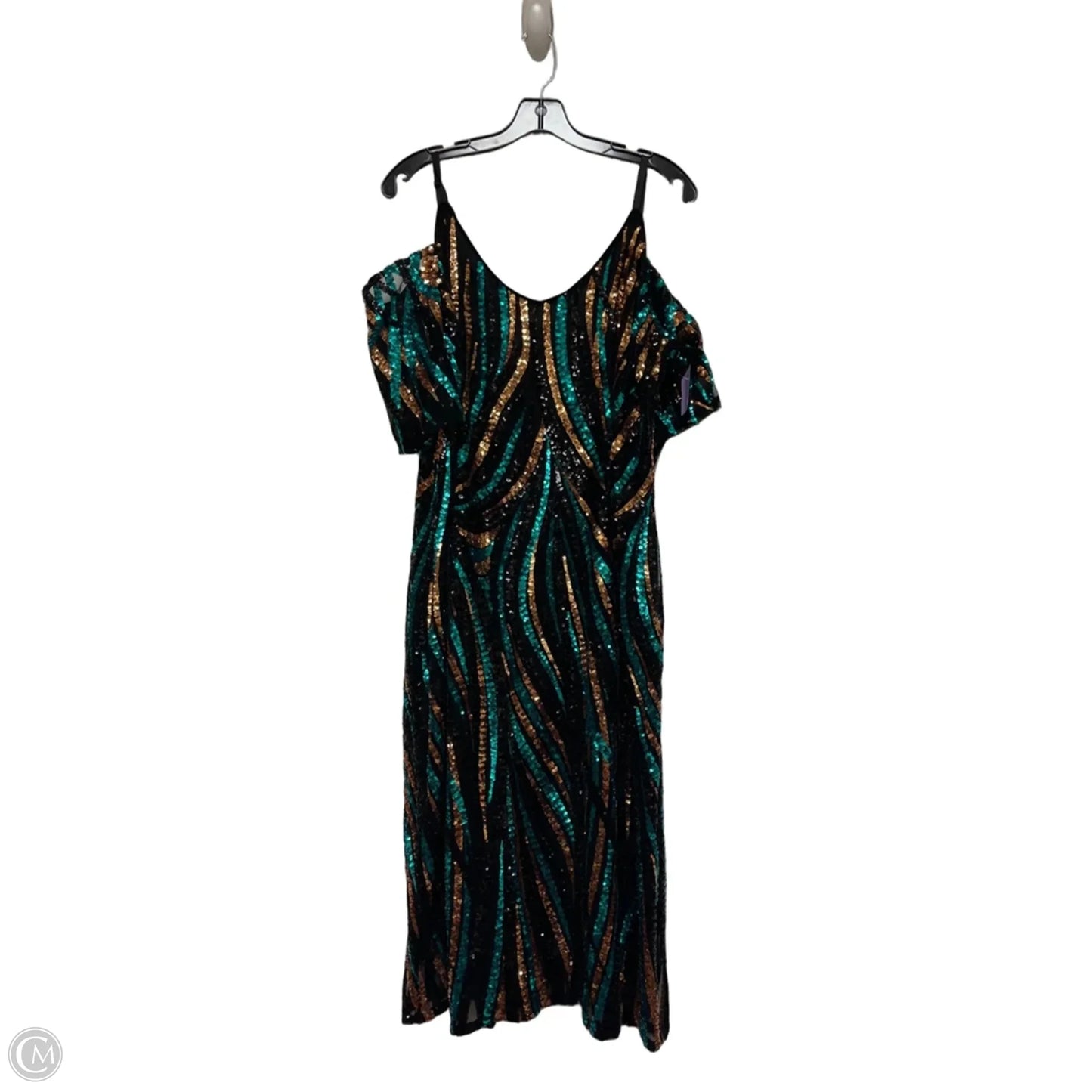 Dress Party Midi By Venus In Blue & Gold, Size: 3x