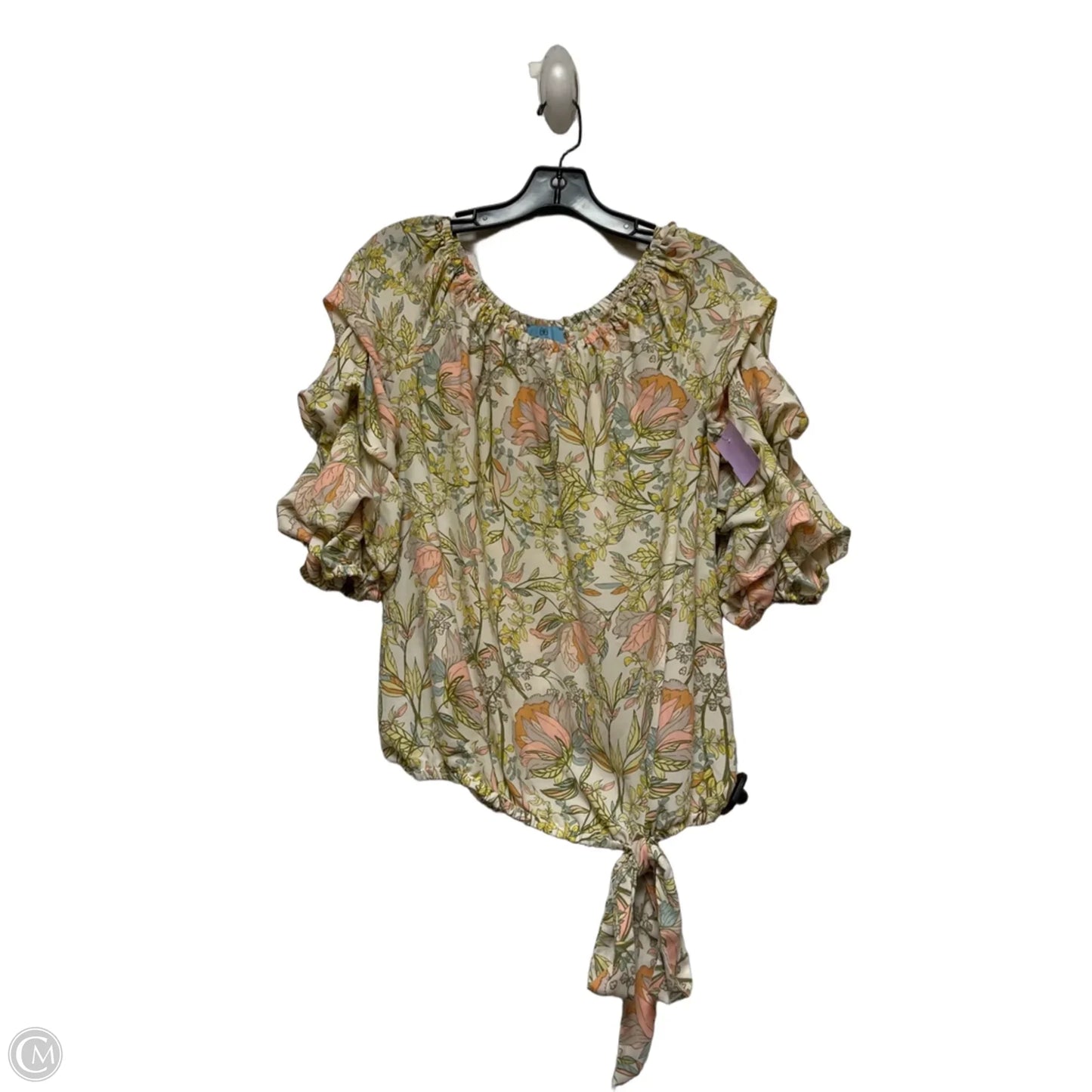 Top Short Sleeve By Cece In Floral Print, Size: S