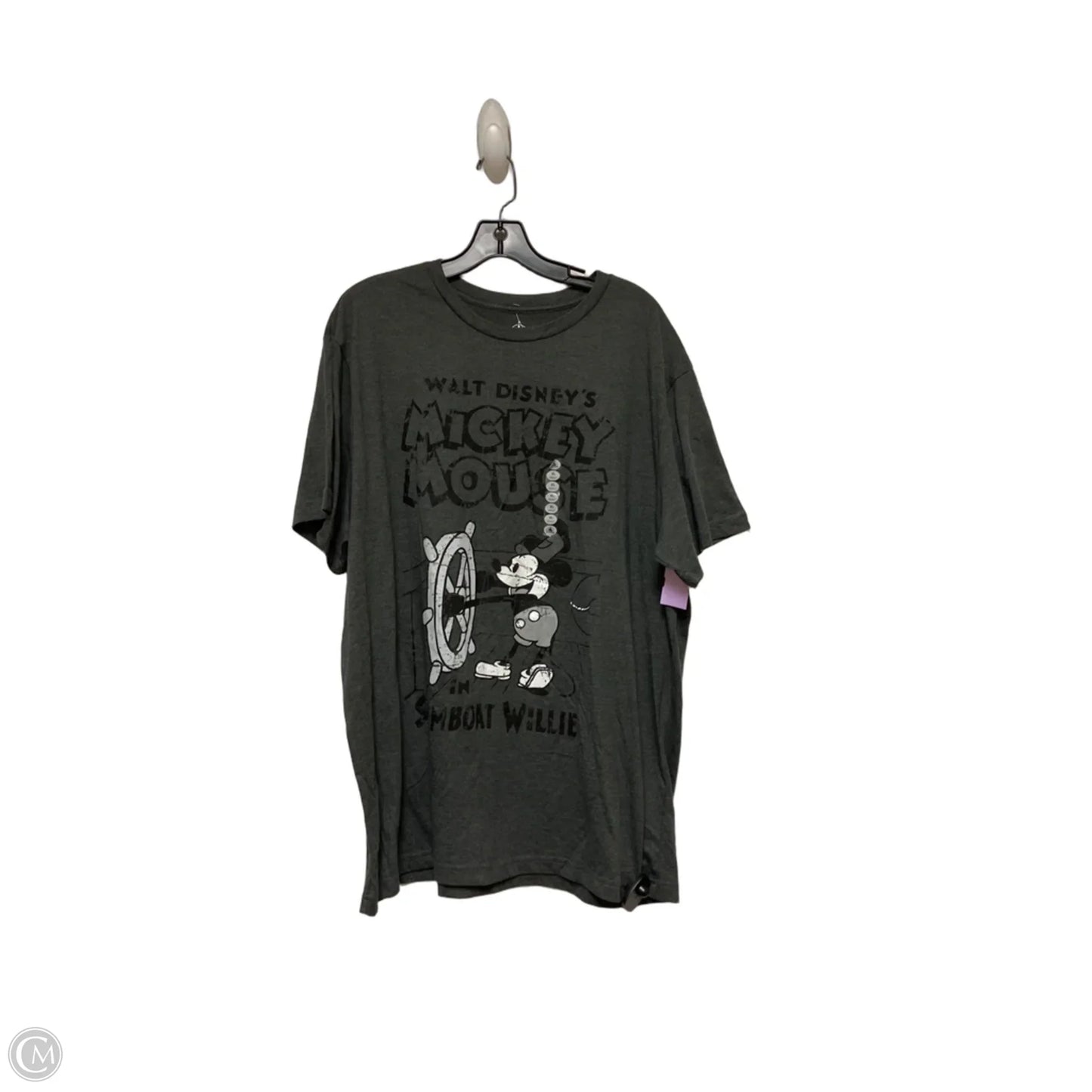 Top Short Sleeve Basic By Disney Store In Black & Grey, Size: Xlarge