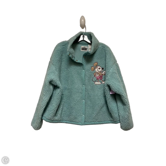Jacket Faux Fur & Sherpa By Disney Store In Blue, Size: 1x