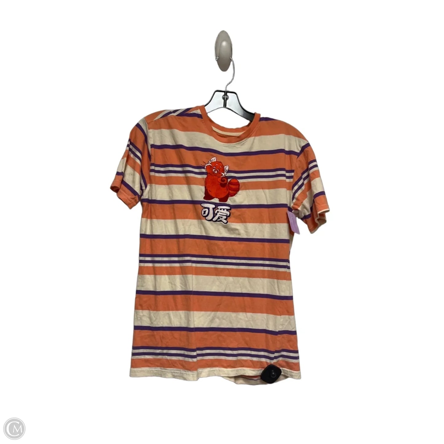 Top Short Sleeve Basic By Disney In Striped Pattern, Size: S