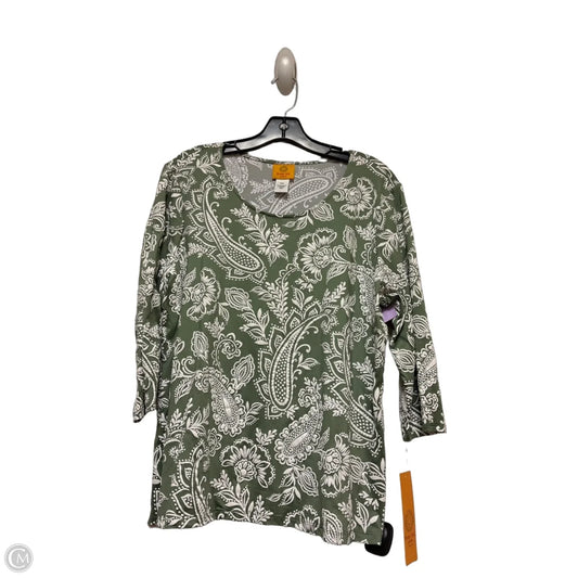 Top Short Sleeve By Ruby Rd In Green & White, Size: Xlp