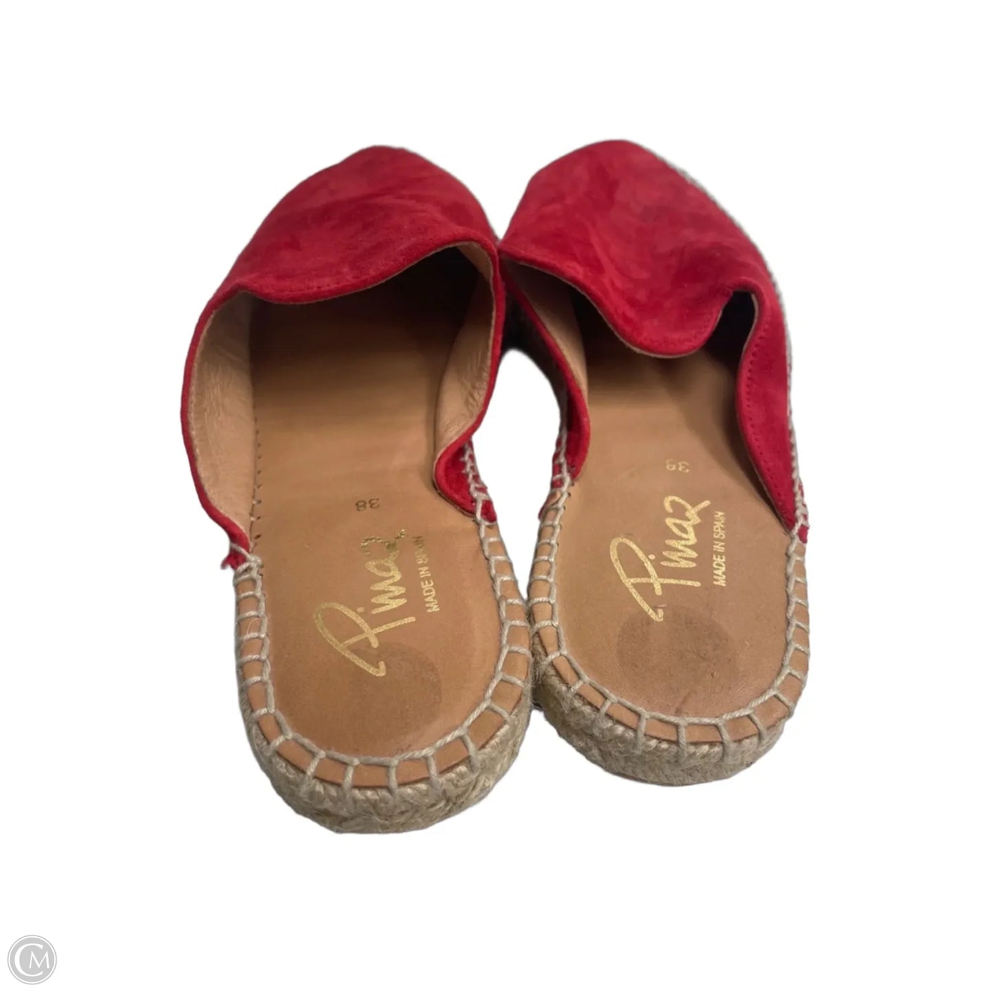 Sandals Flats By Clothes Mentor In Red & Tan, Size: 8