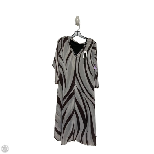Dress Casual Midi By T Tahari In Brown & Grey, Size: L
