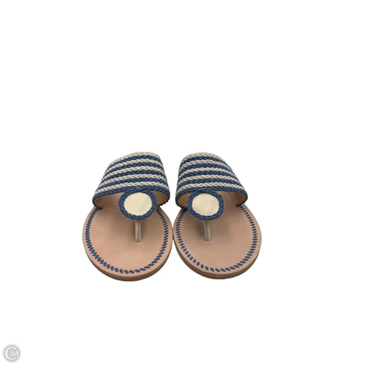 Sandals Flats By Jack Rogers In Blue & White, Size: 9.5