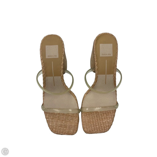 Sandals Heels Block By Dolce Vita In Tan, Size: 7.5