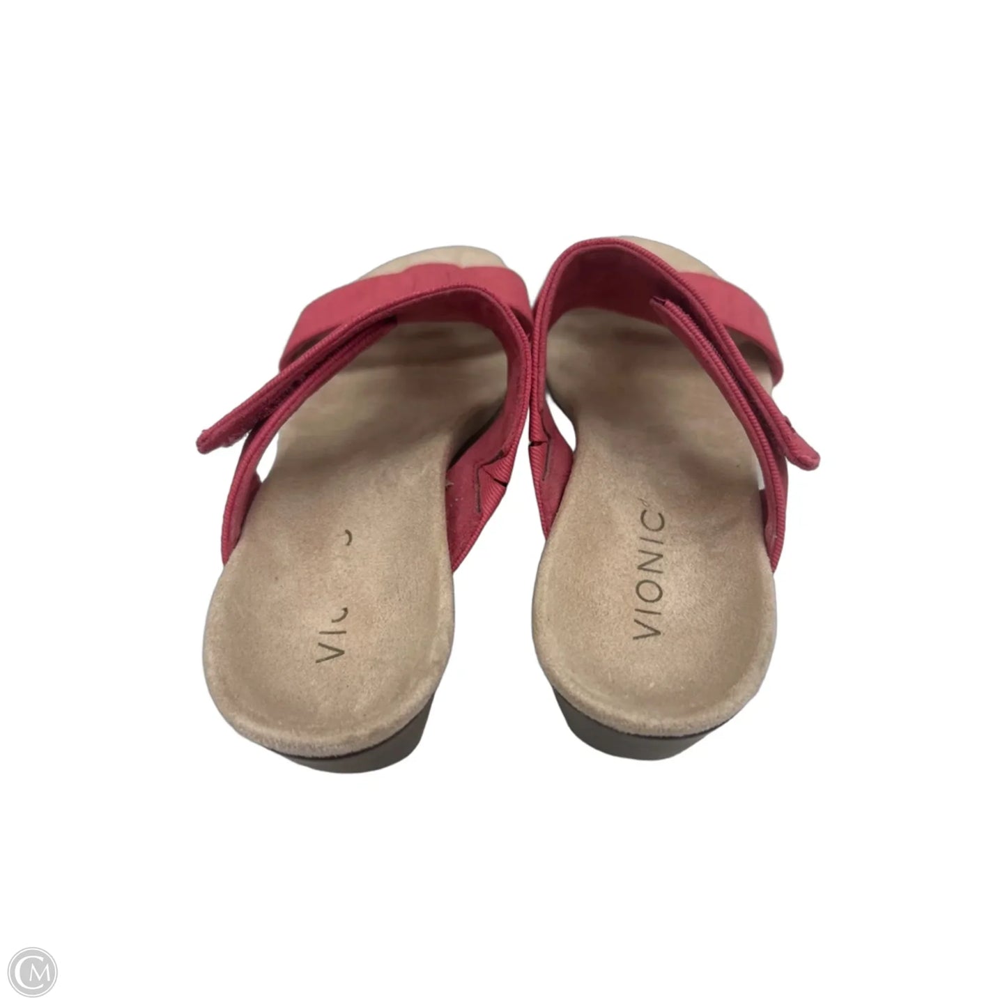 Sandals Heels Wedge By Vionic In Pink & Tan, Size: 7
