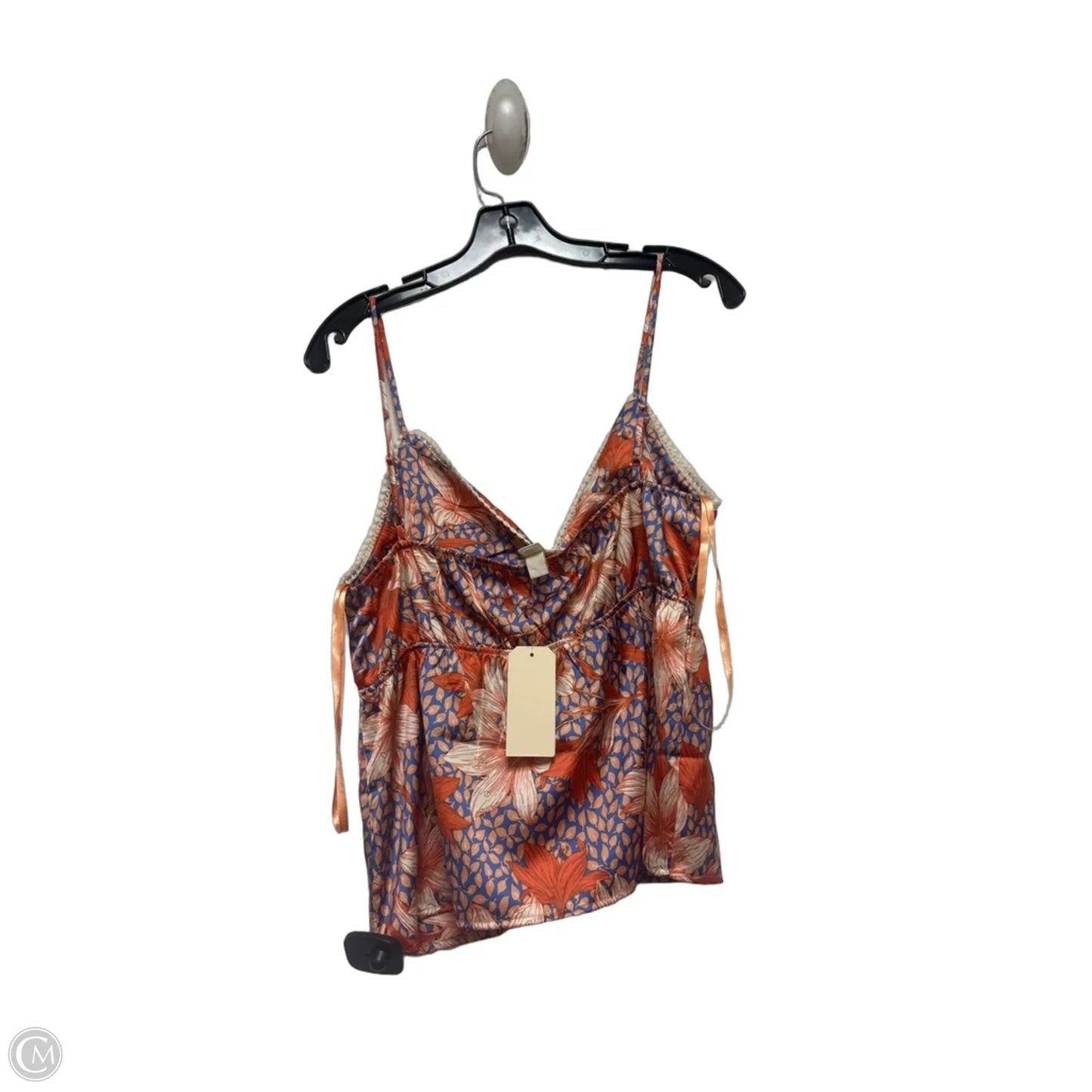 Top Sleeveless By Monteau In Blue & Orange, Size: Xl