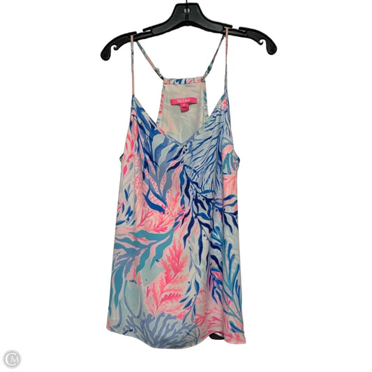 Top Sleeveless Designer By Lilly Pulitzer In Blue & Pink, Size: M