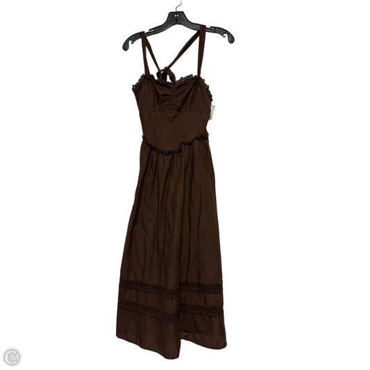 Dress Casual Midi By American Eagle In Brown, Size: Xs