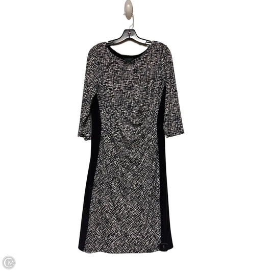 Dress Casual Midi By Lauren By Ralph Lauren In Black & White, Size: Xl