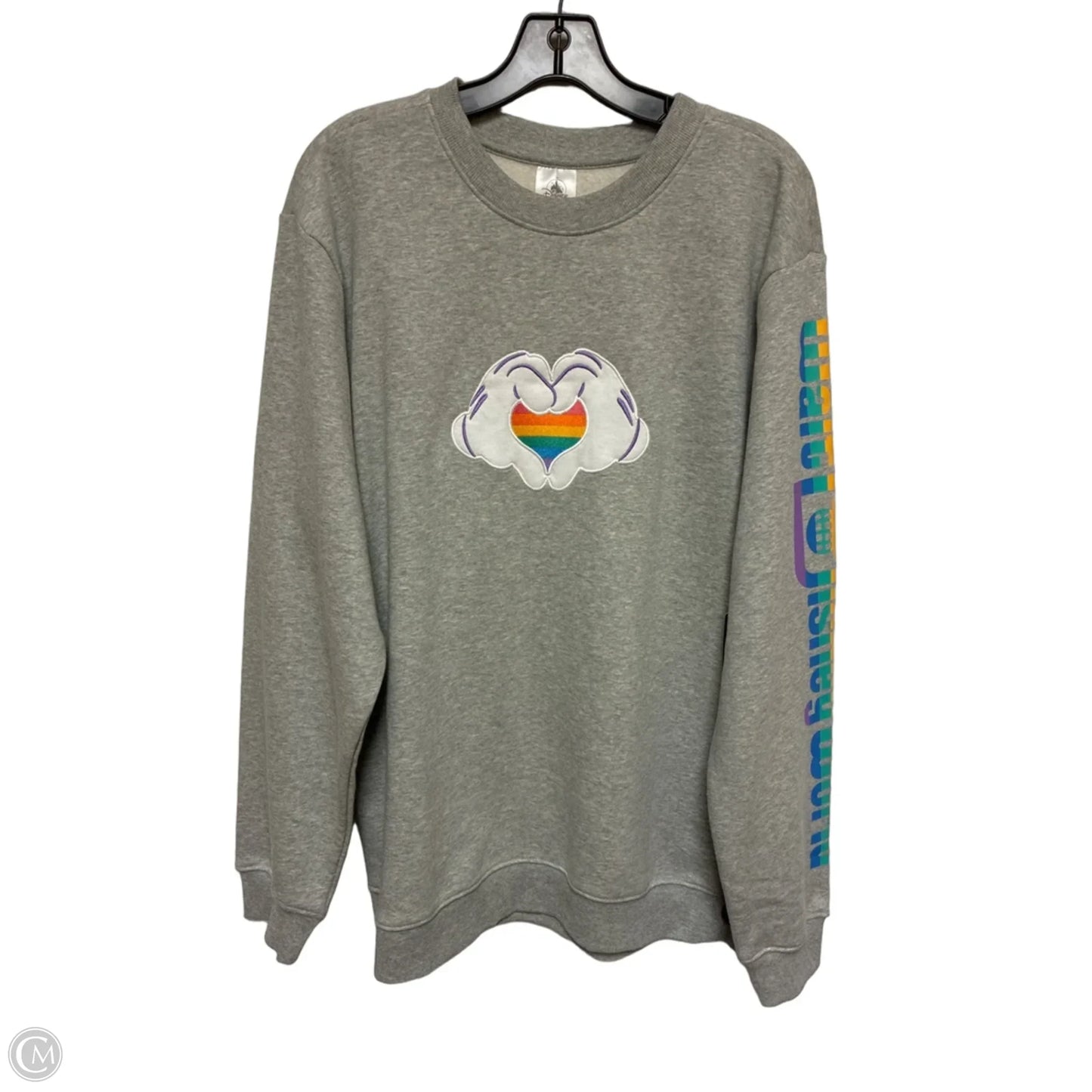 Sweatshirt Crewneck By Disney Store In Grey, Size: L