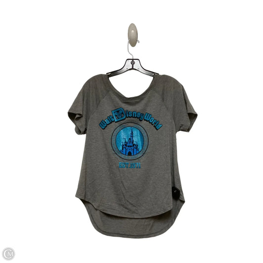 Top Short Sleeve Basic By Disney Store In Blue & Grey, Size: L