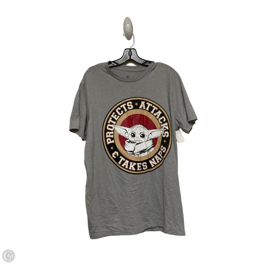 Top Short Sleeve Basic By Disney Store In Grey & Tan, Size: Xl