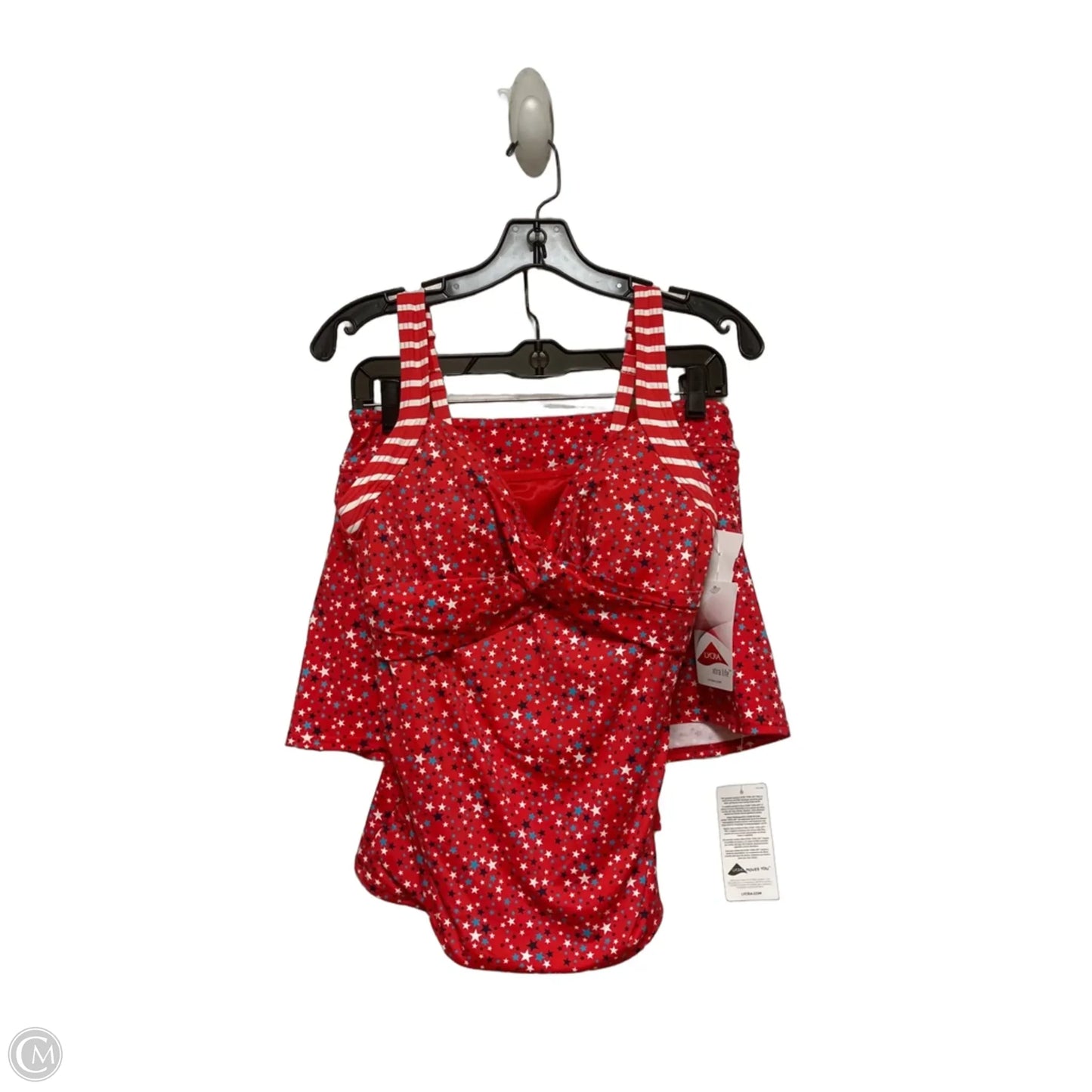 Swimsuit 2pc By Lands End In Blue Red & White, Size: M