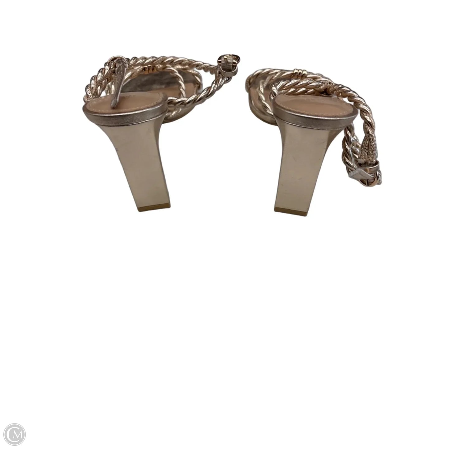 Sandals Heels Block By H&m In Gold, Size: 6