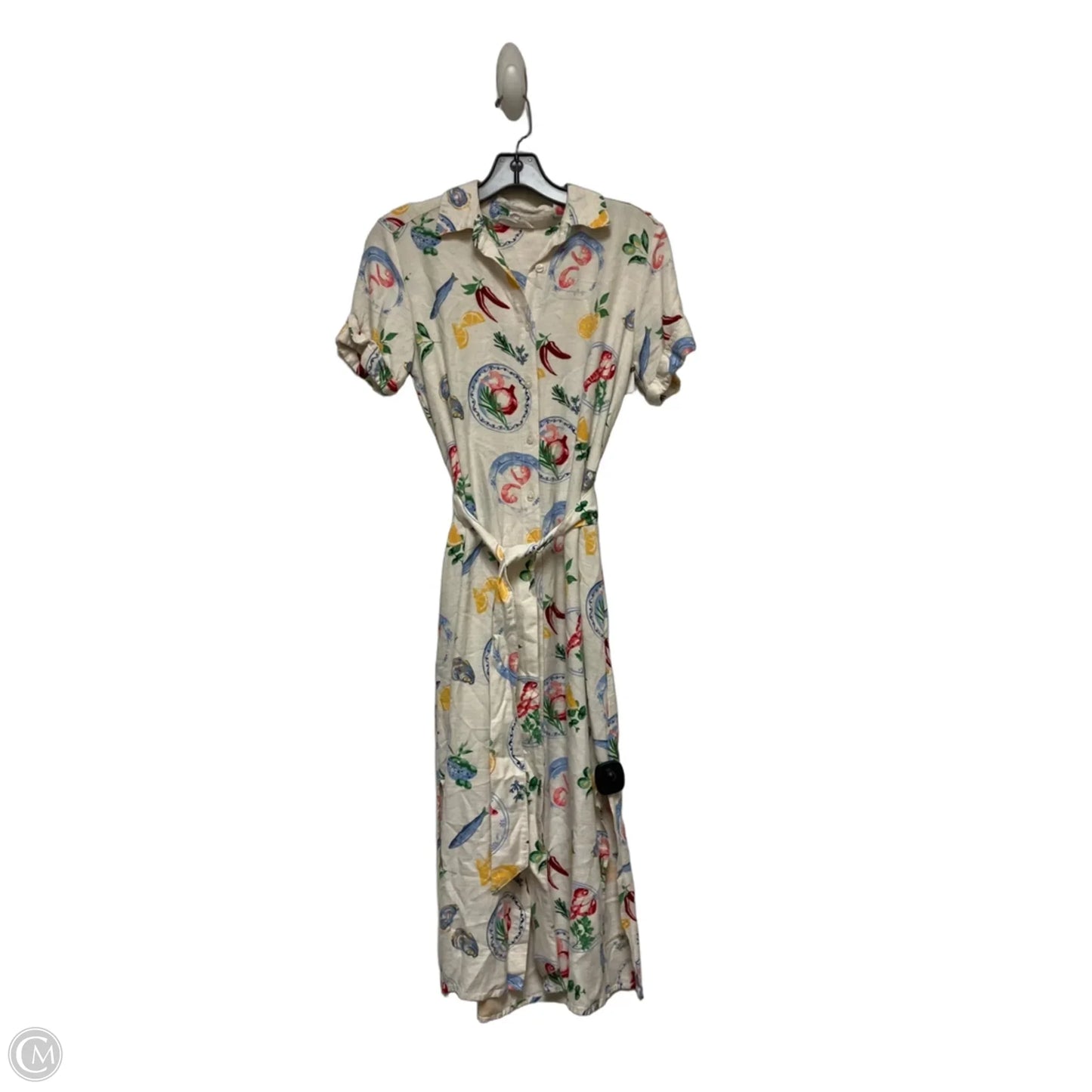 Dress Casual Short By H&m In Tan & Yellow, Size: L
