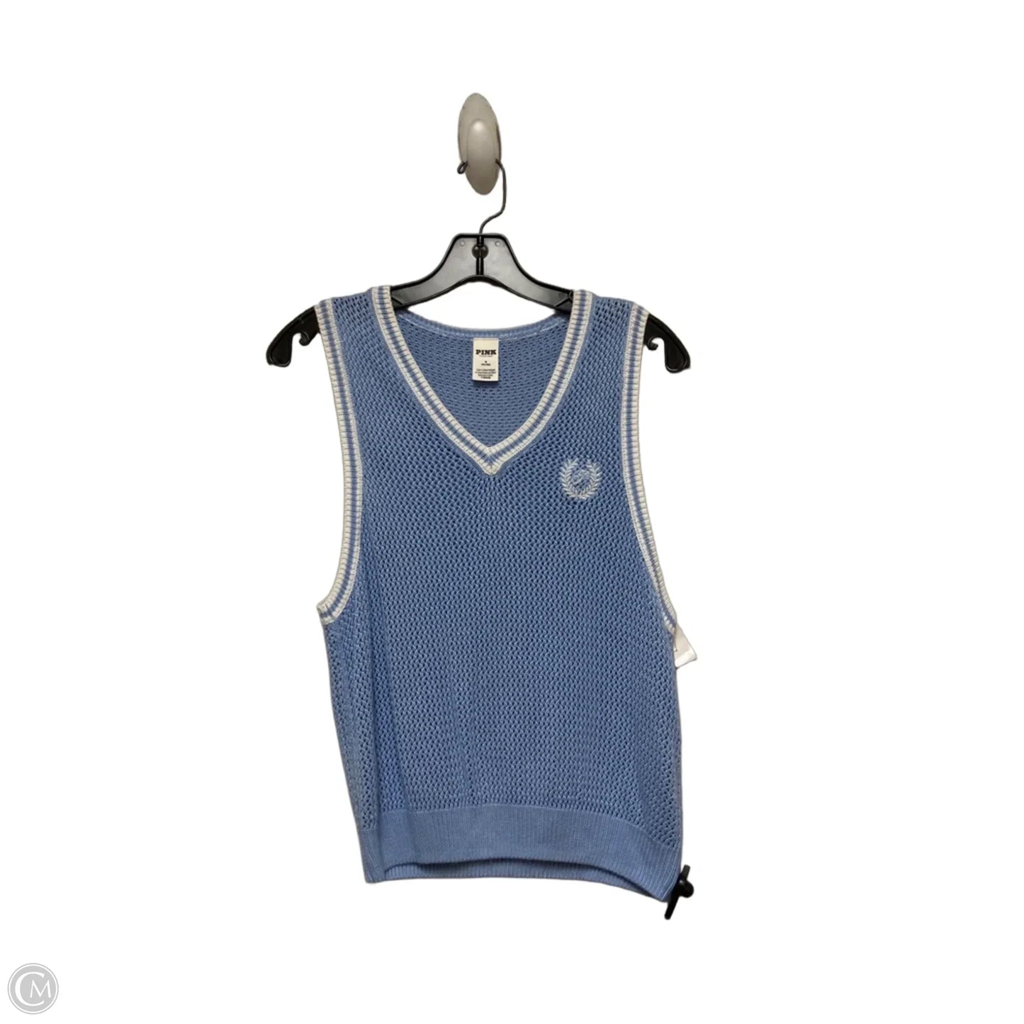 Top Sleeveless By Pink In Blue & White, Size: M