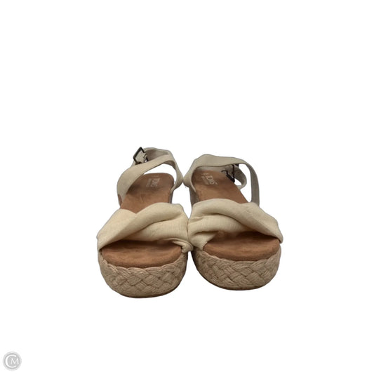 Sandals Heels Wedge By Toms In Cream & Tan, Size: 8
