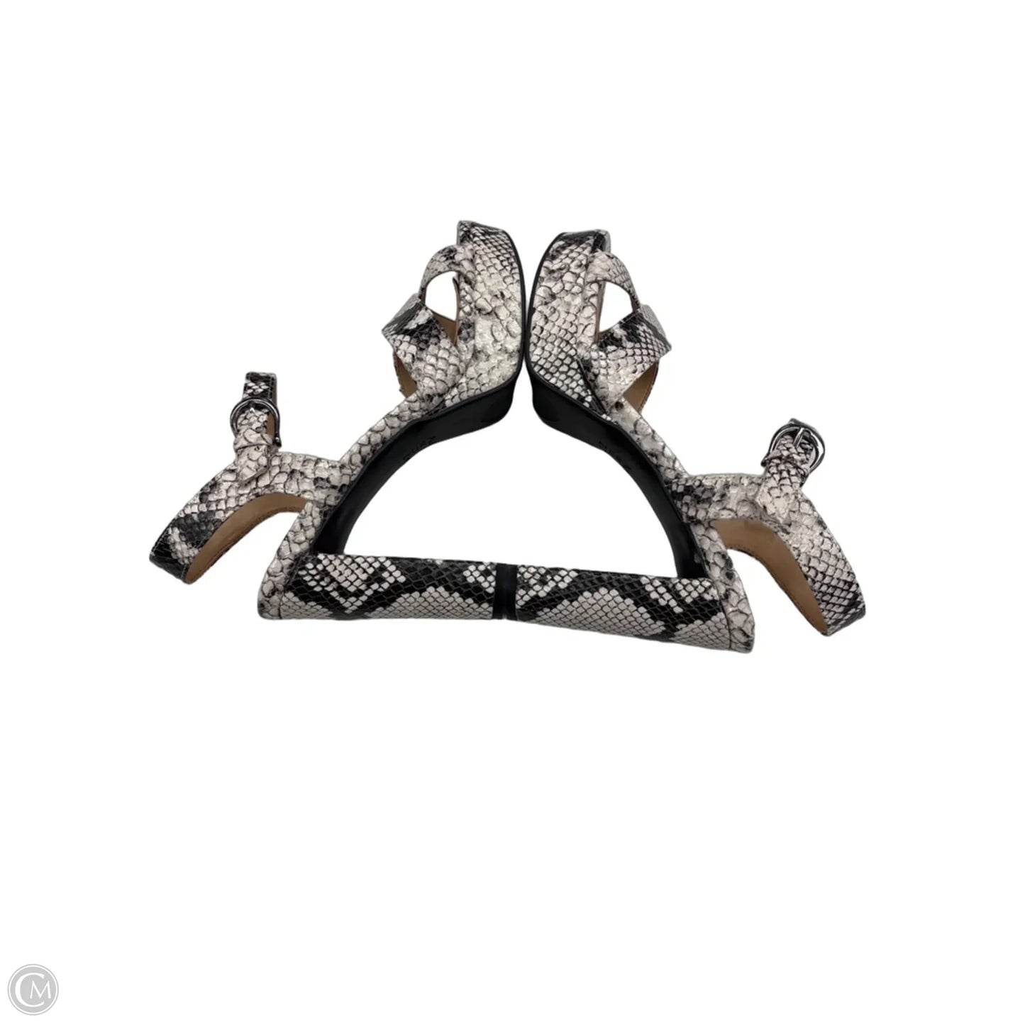 Sandals Heels Block By Naturalizer In Snakeskin Print, Size: 7.5