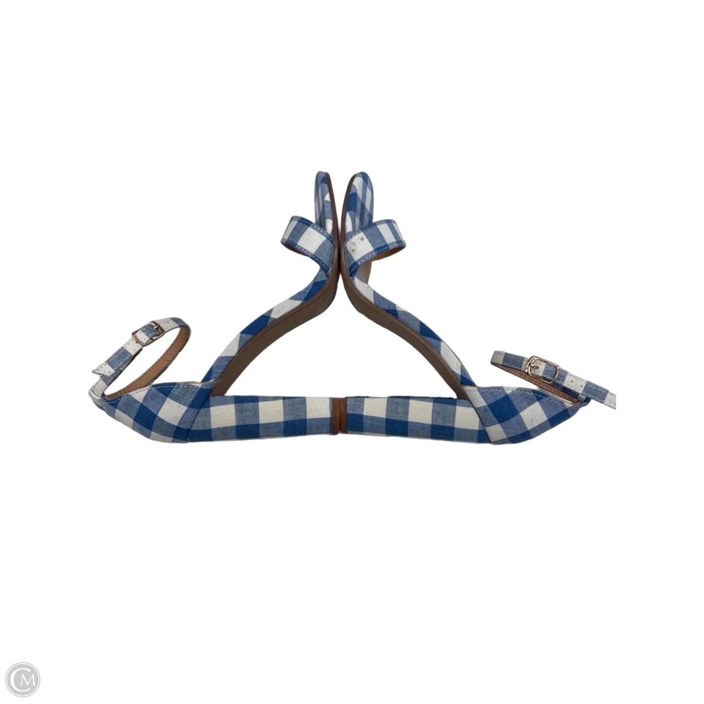 Sandals Heels Block By Jf In Plaid Pattern, Size: 5.5