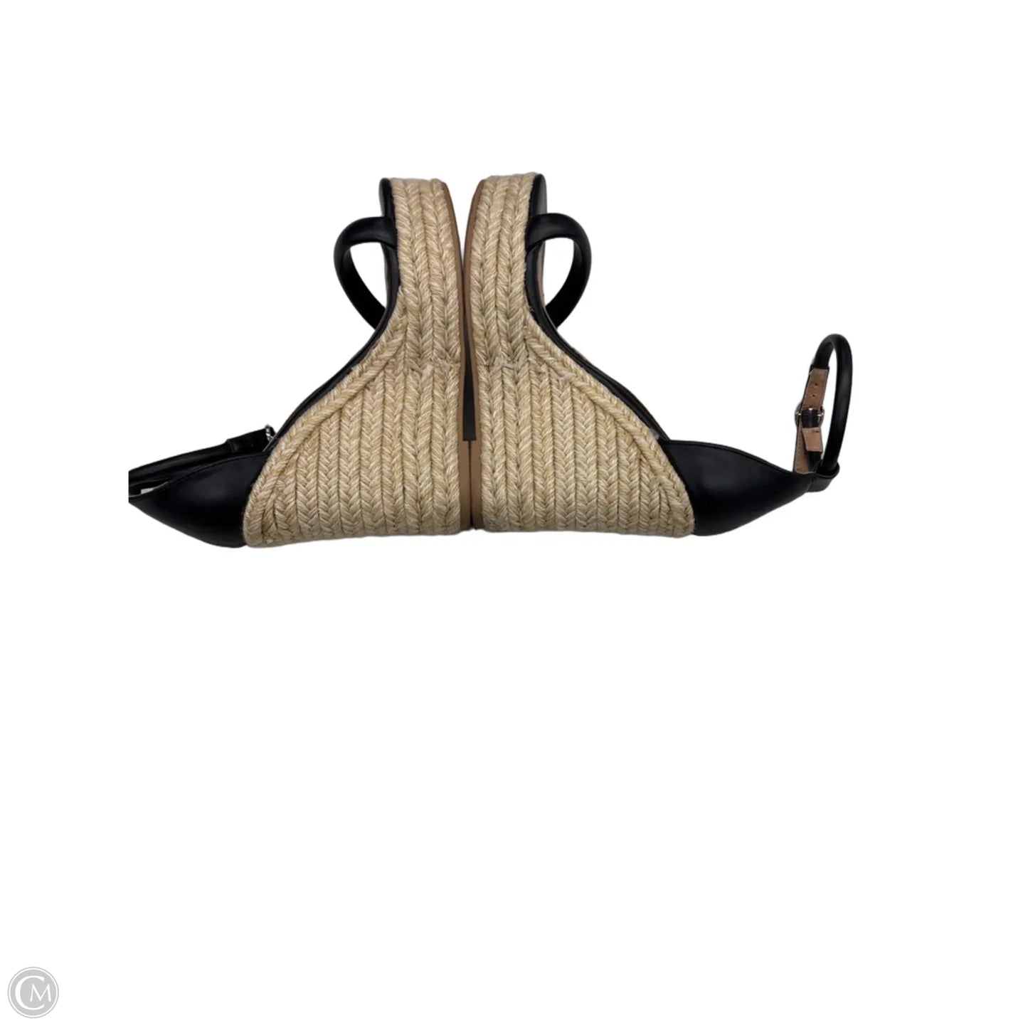 Sandals Heels Wedge By Jf In Black & Tan, Size: 5.5
