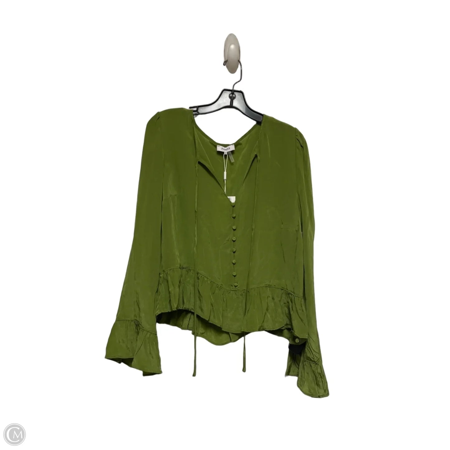 Top Long Sleeve By Parker In Green, Size: M