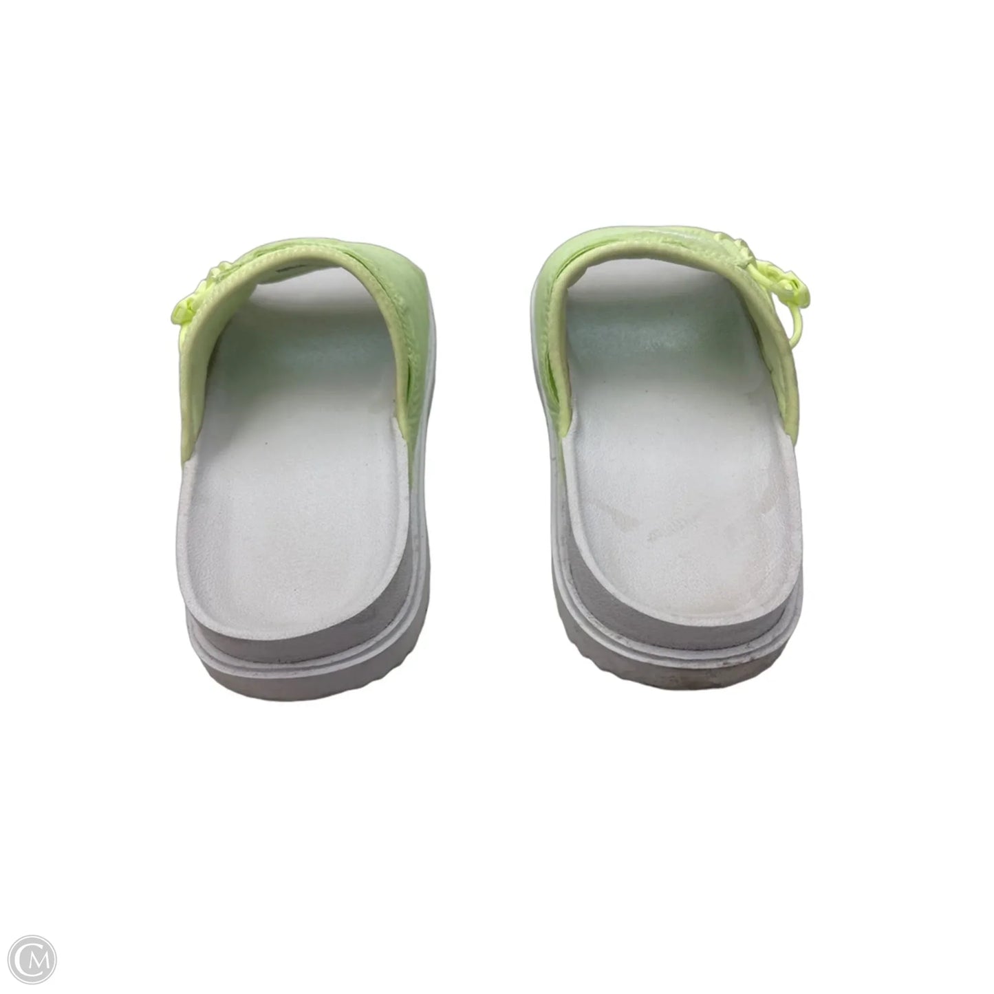 Sandals Flats By Nike In Green & White, Size: 7
