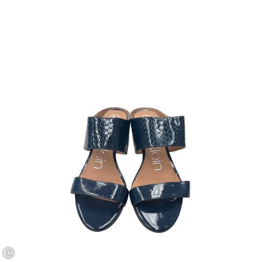 Sandals Heels Stiletto By Calvin Klein In Blue, Size: 7