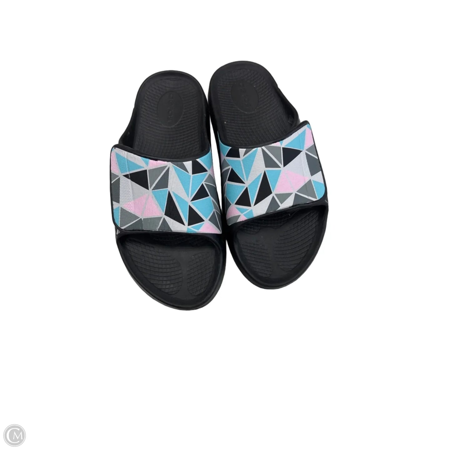 Sandals Flats By Oofos In Geometric Pattern, Size: 11
