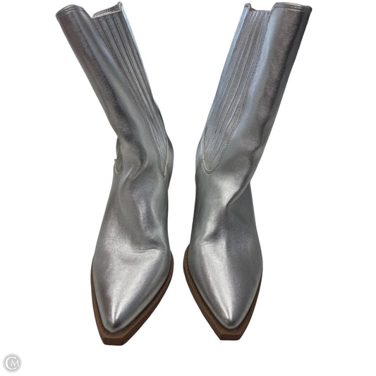 Boots Ankle Heels By Forever 21 In Silver, Size: 6