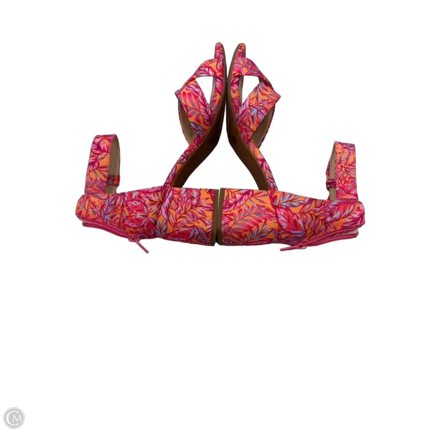 Sandals Flats By Alex Marie In Orange & Pink, Size: 8.5