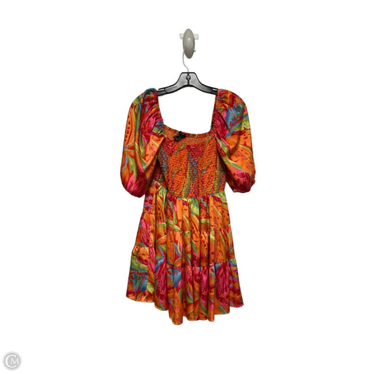 Dress Casual Short By Forever 21 In Orange & Pink, Size: M