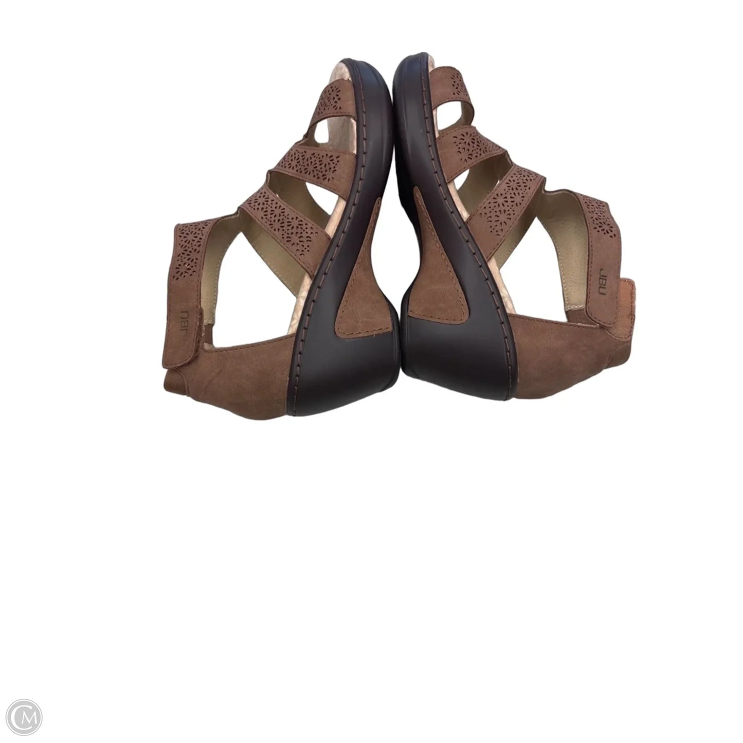 Sandals Heels Wedge By Jambu In Brown, Size: 8