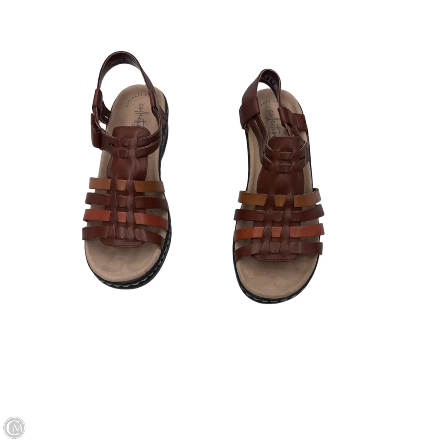 Sandals Heels Wedge By Clarks In Brown, Size: 8
