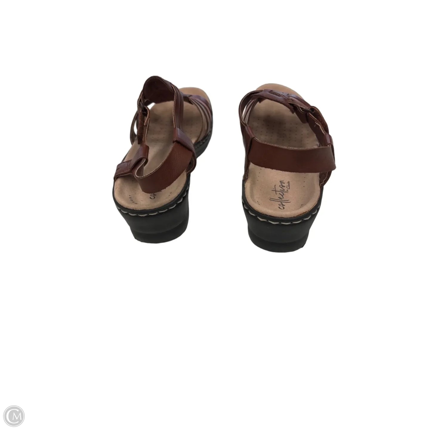 Sandals Heels Wedge By Clarks In Brown, Size: 8