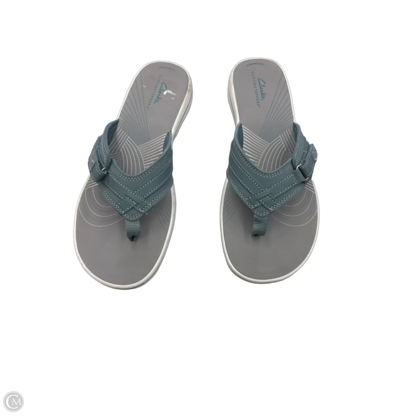 Sandals Flats By Clarks In Blue & Grey, Size: 10