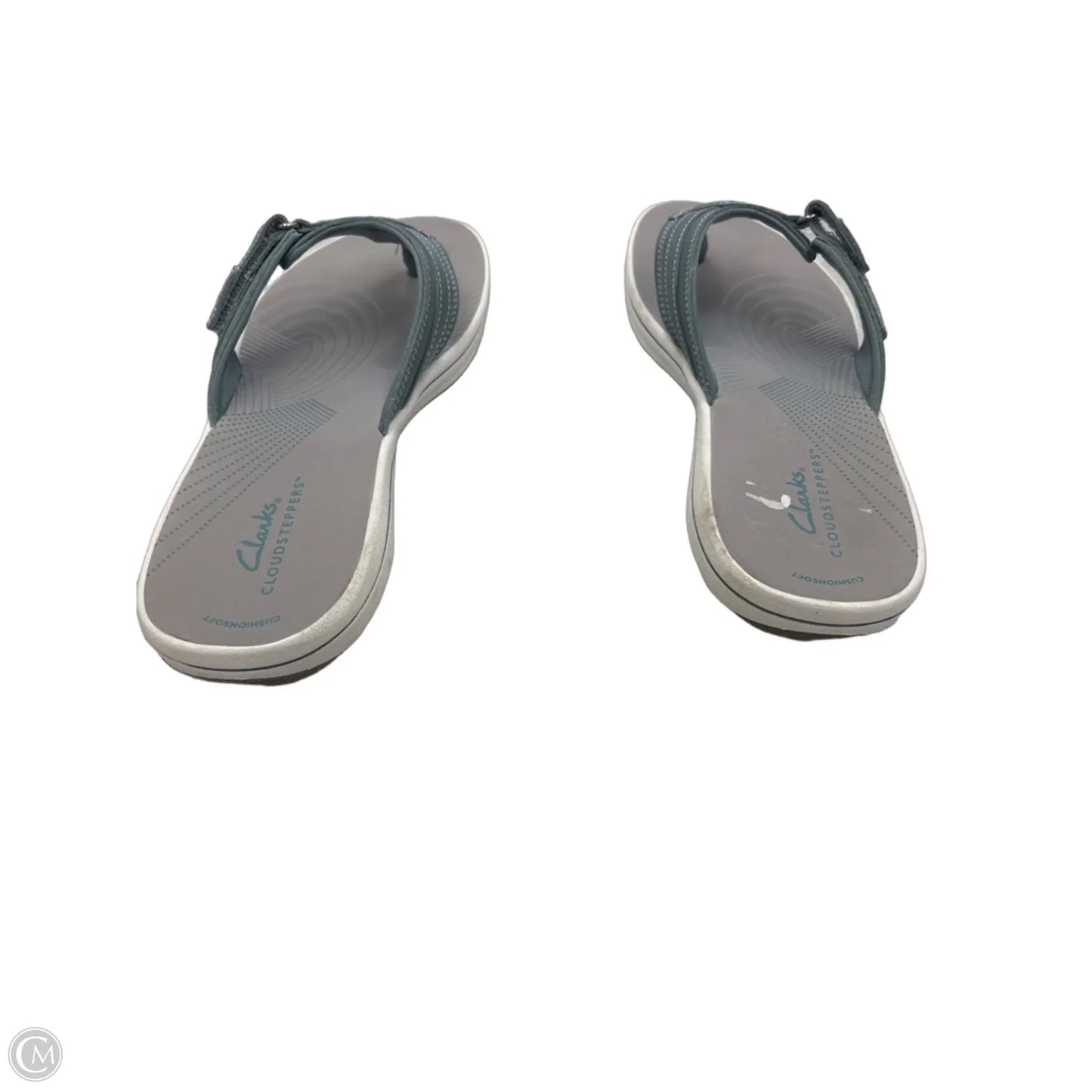 Sandals Flats By Clarks In Blue & Grey, Size: 10